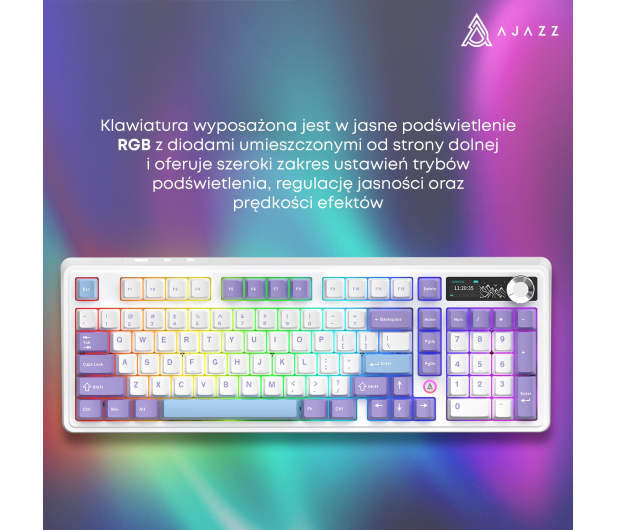 Ajazz AK980 V2 Gift Switch V2 Purple White Blue z ekranem - 1536373 - zdjęcie 11